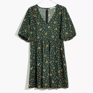 Madewell Vneck Bubble Sleeve Mini Dress 00